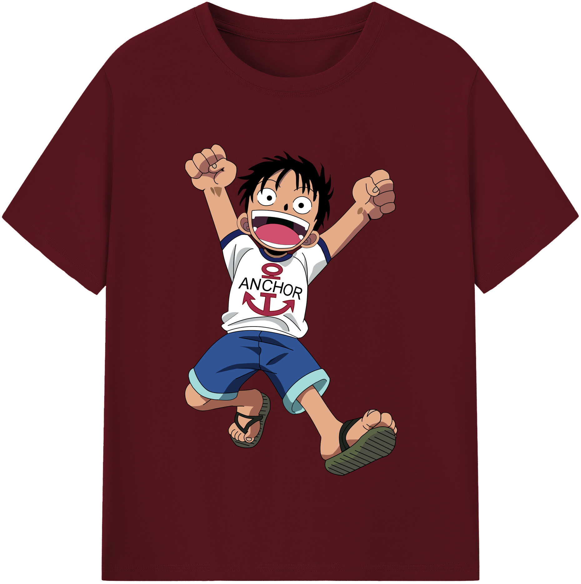 ワンピース モンキー・D・ルフィ ONE PIECE Monkey D. Luffy 綿100％半袖Tシャツ（フロントプリント）